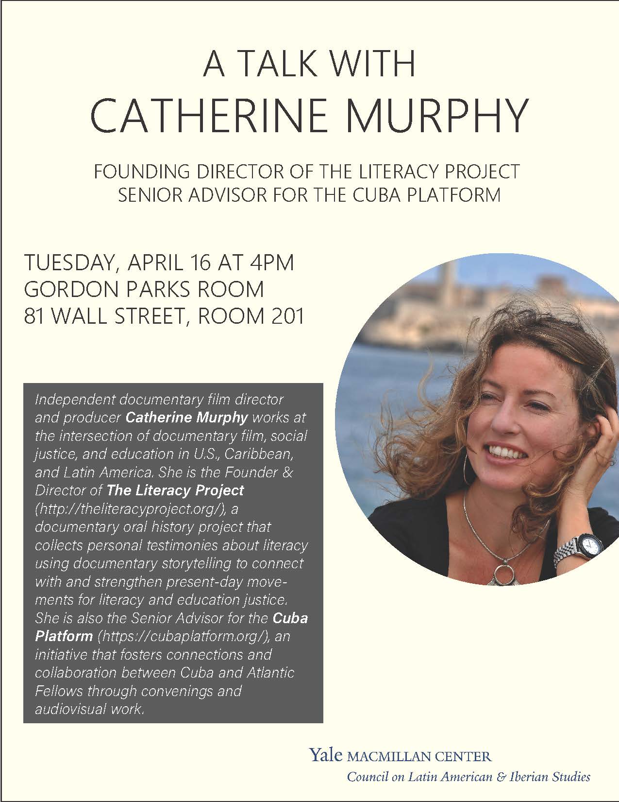 A talk with Catherine Murphy, Founding Director of the Literacy Project ...