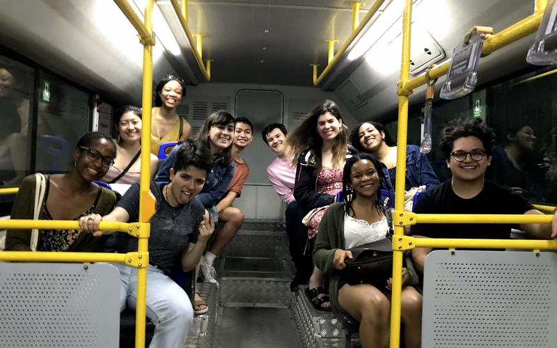 The students enjoyed catching a local bus home from a concert in Old Havana. (Photo by Alison Kibbe)