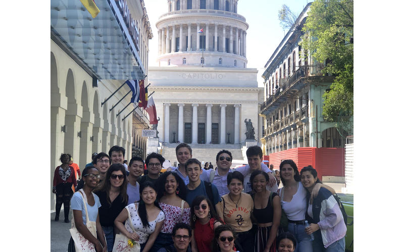Students and Faculty in front of the Capitolio in Havana (Photo by Daniel Juarez)